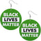 Green Wooden Black Lives Matter Round Earrings