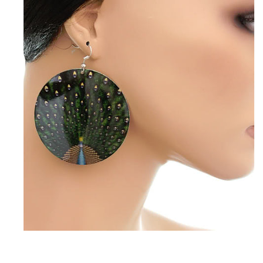 Spotted Peacock Earrrings