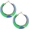 Green Blue Acrylic Camo Mini Hoop Earrings