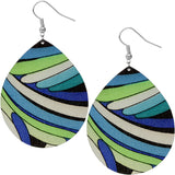 Blue Large Acrylic Teardrop Earrings