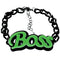 Green Boss Letter Link Chain Bracelet