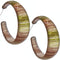 Green Brown Glossy Striped Hoop Earrings