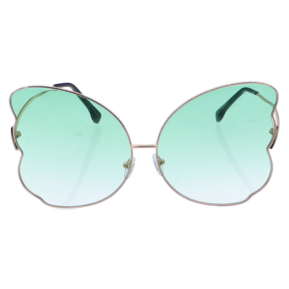 Green Butterfly Shaped Gradient Tinted Sunglasses