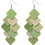 Green Cascade Layered Dangle Earrings