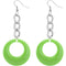 Green Chain Link Drop Hoop Earrings