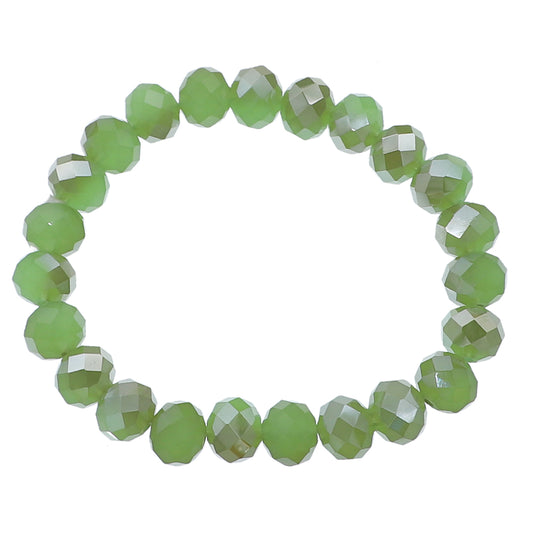 Green Briolette Bead Stretch Bracelet