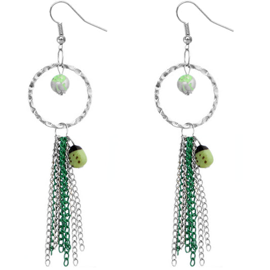 Green Lady Bug Earrings