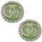 Green Double Circle Rhinestone Post Earrings