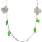 Green Double Cross Chain Necklace Earrings