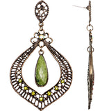 Green Elegant Gemstone Post Earrings