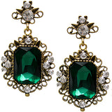 Green Elegant Post Gemstone Earrings