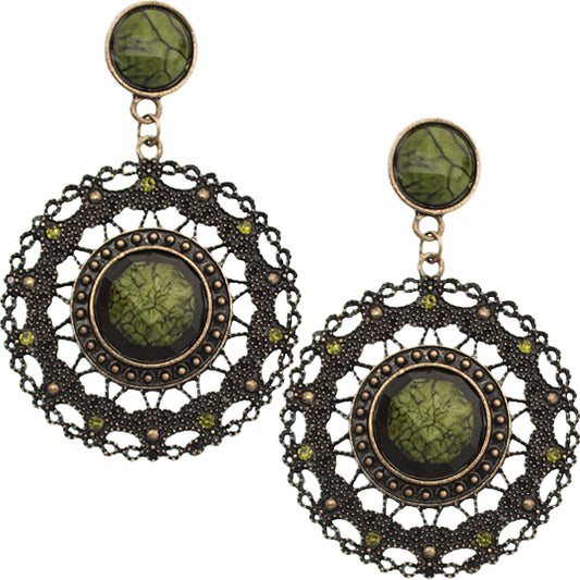Elegant green faceted earrings for date night