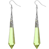 Green Faux Crystal Pointy Earrings