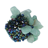 Green Faux Crystal Seed Bead Elastic Ring