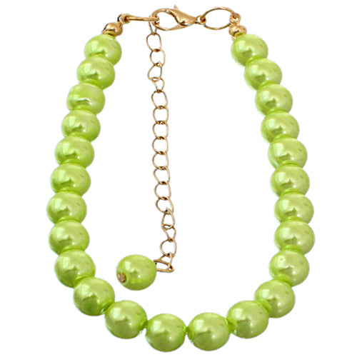 Green Faux Pearl Beaded Bracelet