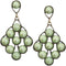 Green Faux Pearl Open Beaded Post Earrings