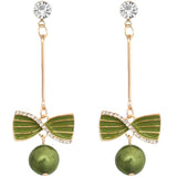 Green pearls for work earrings