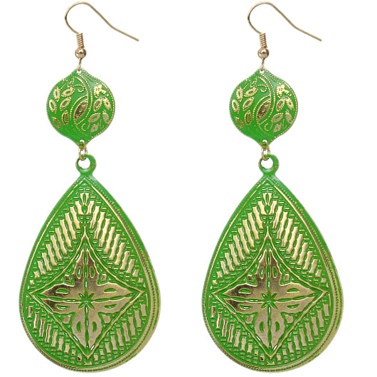 Green Drop Earrings