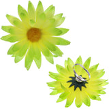 Green Large Daisy Flower Adjustable Ring