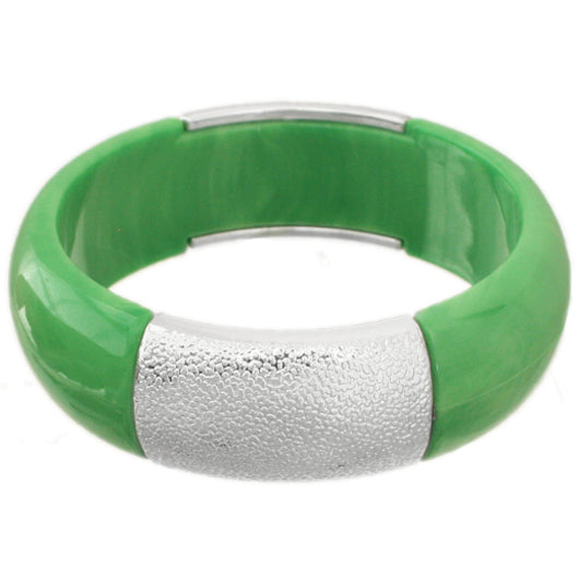 Green Frosted Resin Bangle Bracelet
