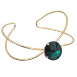Green Faux Gemstone Cutout Cuff Bracelet