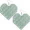 Green Mesh Rhinestone Heart Earrings