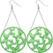 Green Gigantic Butterfly Chain Earrings