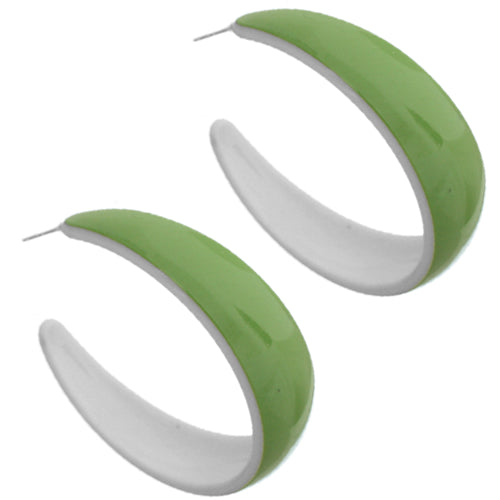 Green Hoop Earrings