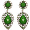 Green Gold Teardrop Gemstone Link Post Earrings