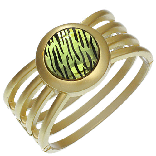 Green Zebra Gemstone Hinged Bracelet