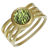 Green Zebra Gemstone Hinged Bracelet
