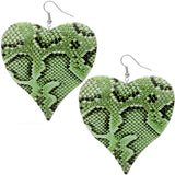 Green Snakeskin Earrings