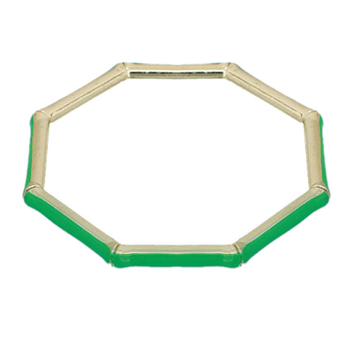 Green Lightweight Hexagon Bamboo Bracelet