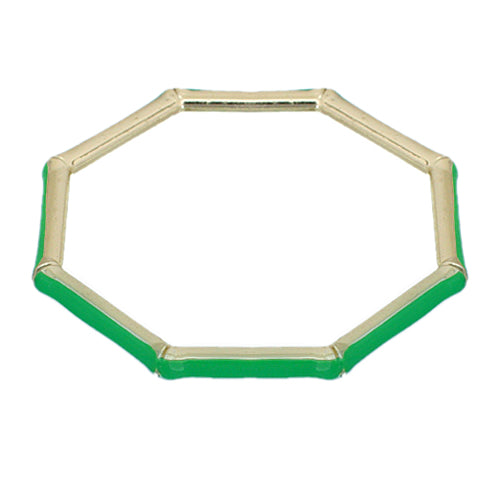 Green Lightweight Hexagon Bamboo Bracelet