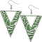 Green Inverted Triangle Geometric Earrings