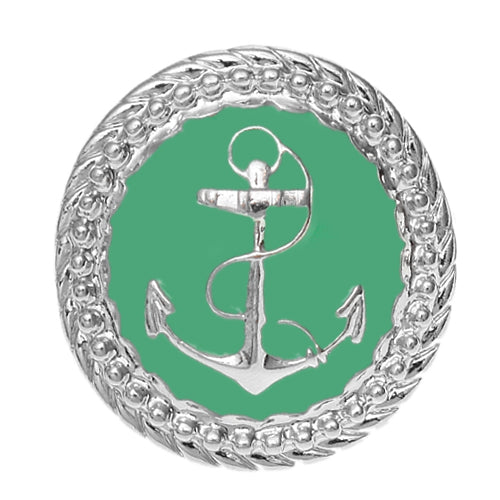 Green Large Anchor Adjustable Statement Ring