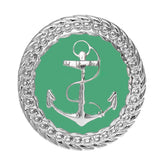 Green Large Anchor Adjustable Statement Ring