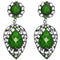 Green Teardrop Gemstone Link Post Earrings