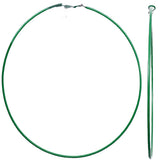 Green Extra Large Oversize Thin Hoop Earrings