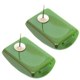 Green Large Faceted Post Earrings