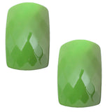 Green Large Faceted Post Earrings