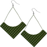 Green Pyramid Earrings