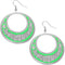 Green Large Texture Design Hoop Earrings