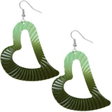 Big heart earrings color green