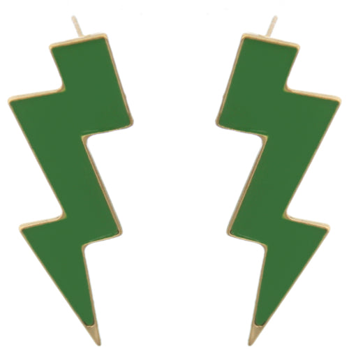 Green bolt earrings