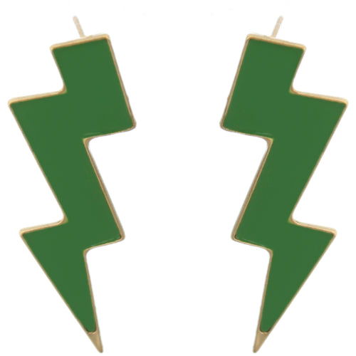 Green bolt earrings