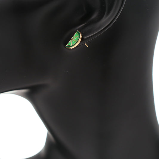 Green Small Mini Lime Stud Earrings