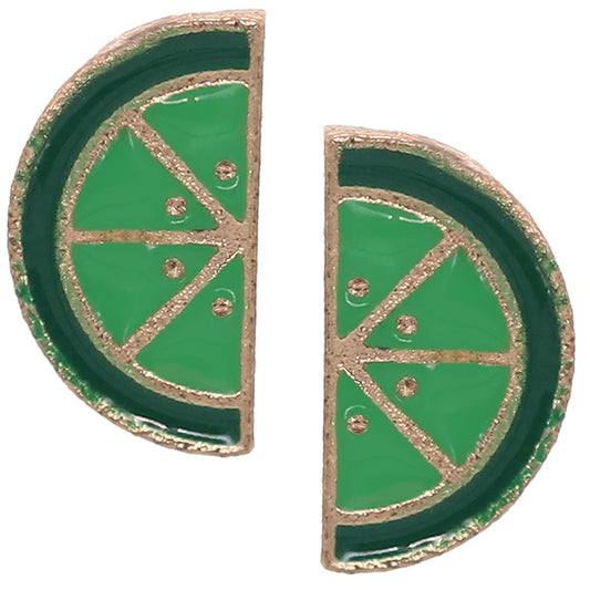 Green Small Mini Lime Stud Earrings