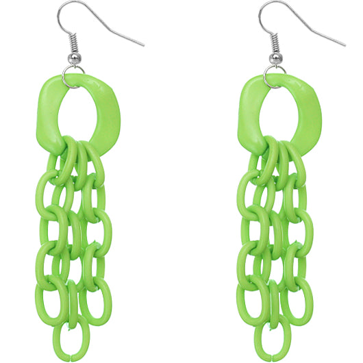Green Link Acrylic Dangle Earrings