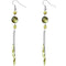 Green Long beaded Cascade Drop Chain Earrings